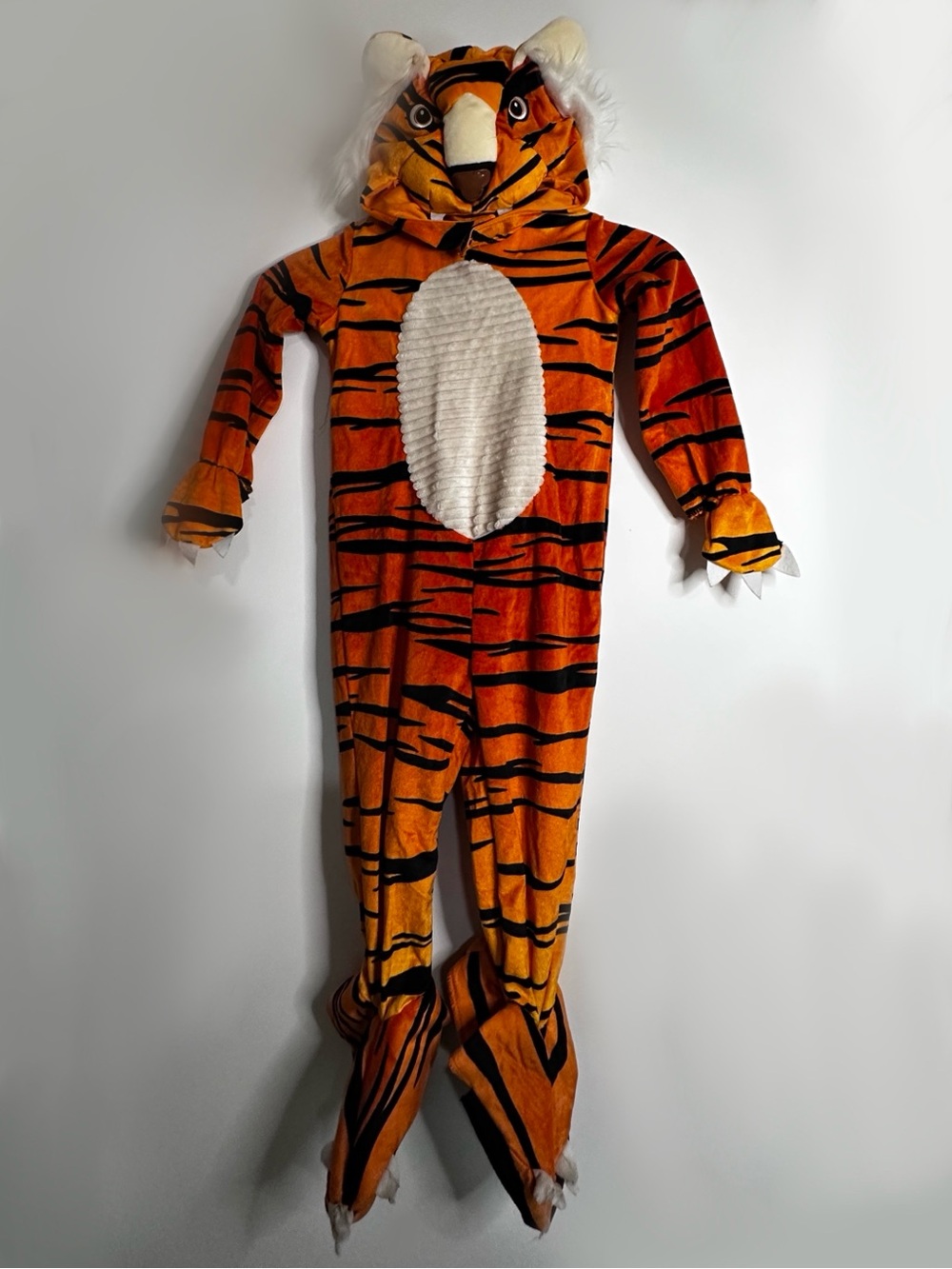 Spirit Halloween Toddler Tiger Costume Hooded Jumpsuit Size 2T - Picture 3 of 9